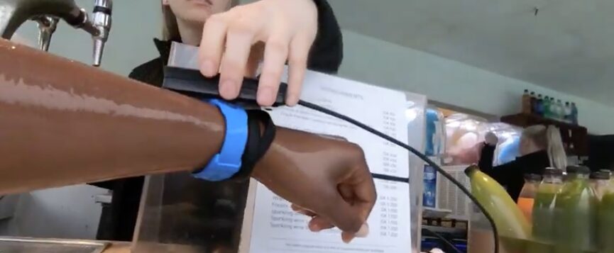 Blue lagoon wrist scan to pay