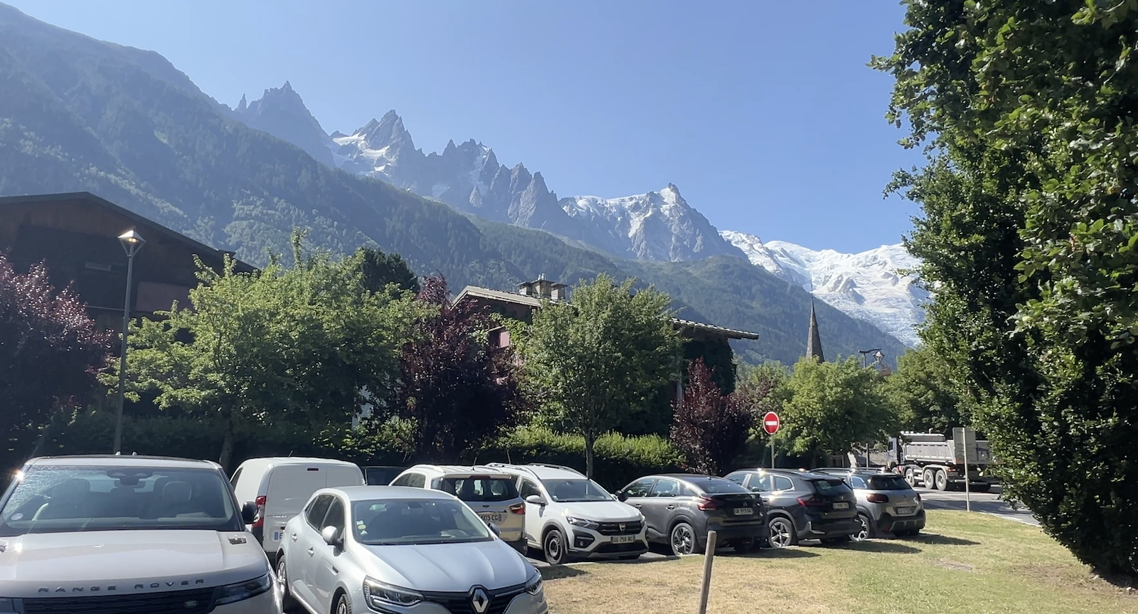 Parking lot in Chamonix