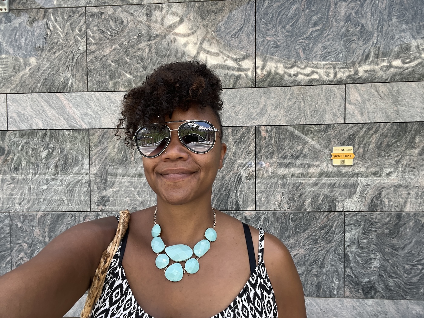 Quick selfie before checking out the Museum of the Future in Dubai.